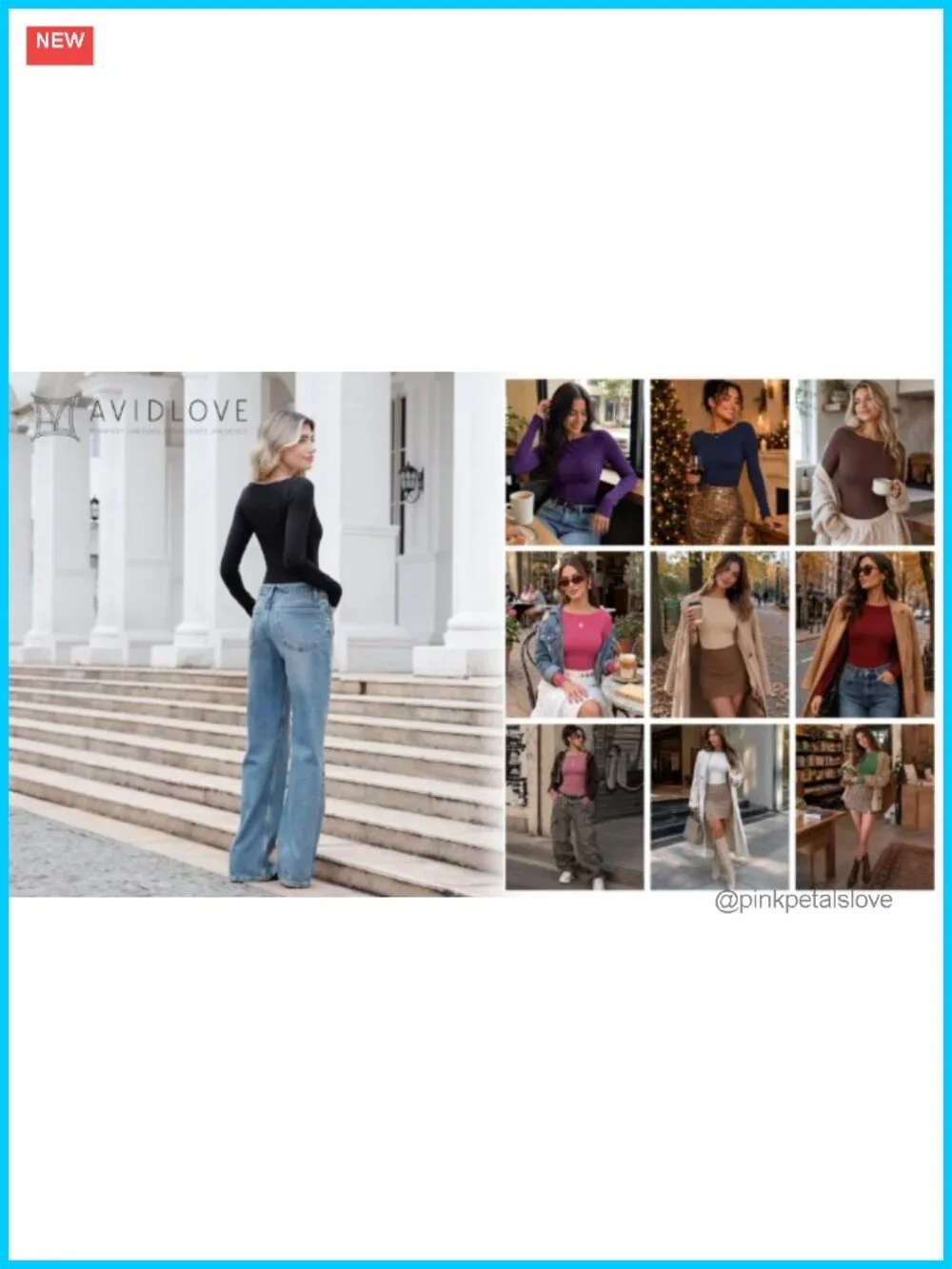 Long Sleeve Bodysuit Boat Neck Slim Fit Double Lined Stretch